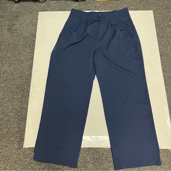 HALARA Navy Wide-Leg High-Waist Pants - Picture 4 of 10